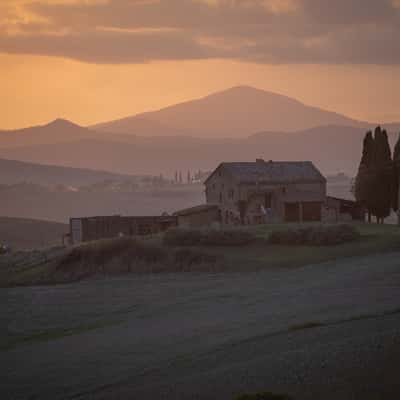 After sunset in the way to Vitaleta, Italy