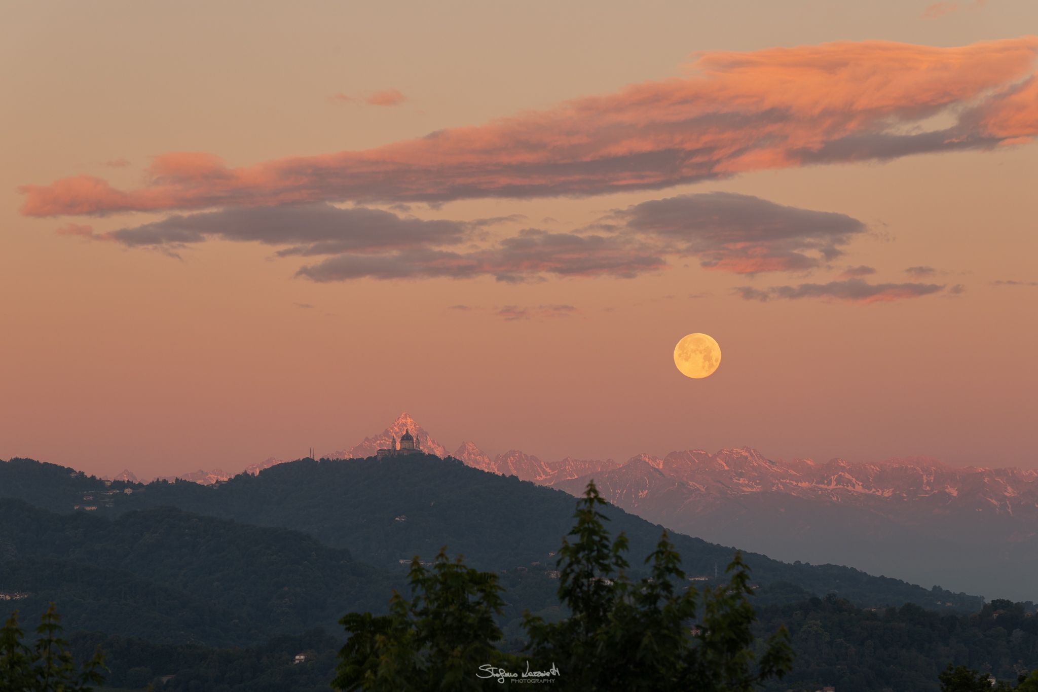 alignment basilica of superga and monviso, Italy