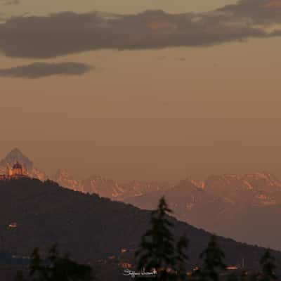 alignment basilica of superga and monviso, Italy