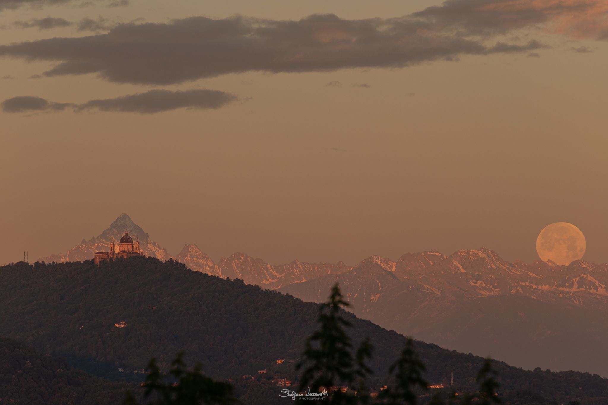 alignment basilica of superga and monviso, Italy