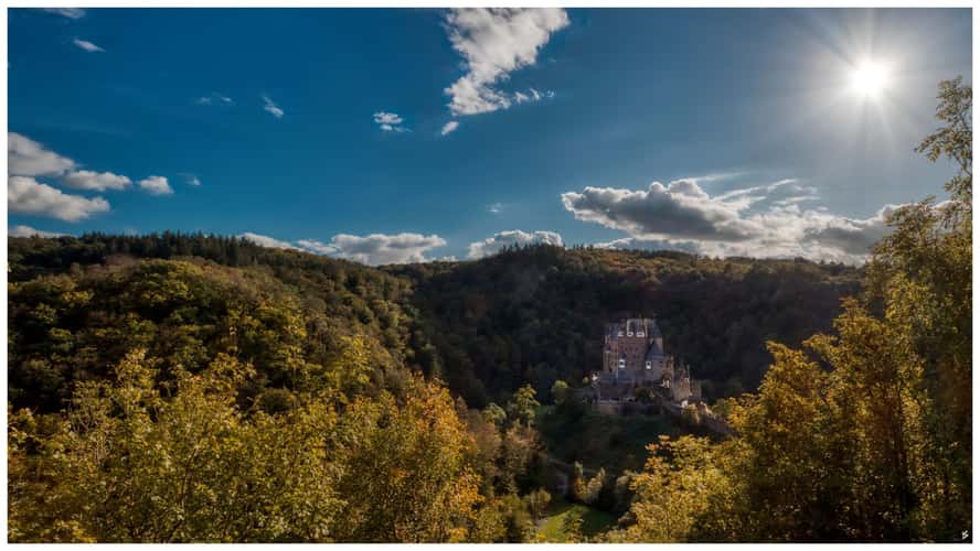 View of the east side of Eltz Castle