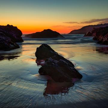 Burgess Beach Forster sunrise sand & rock New South Wales, Australia