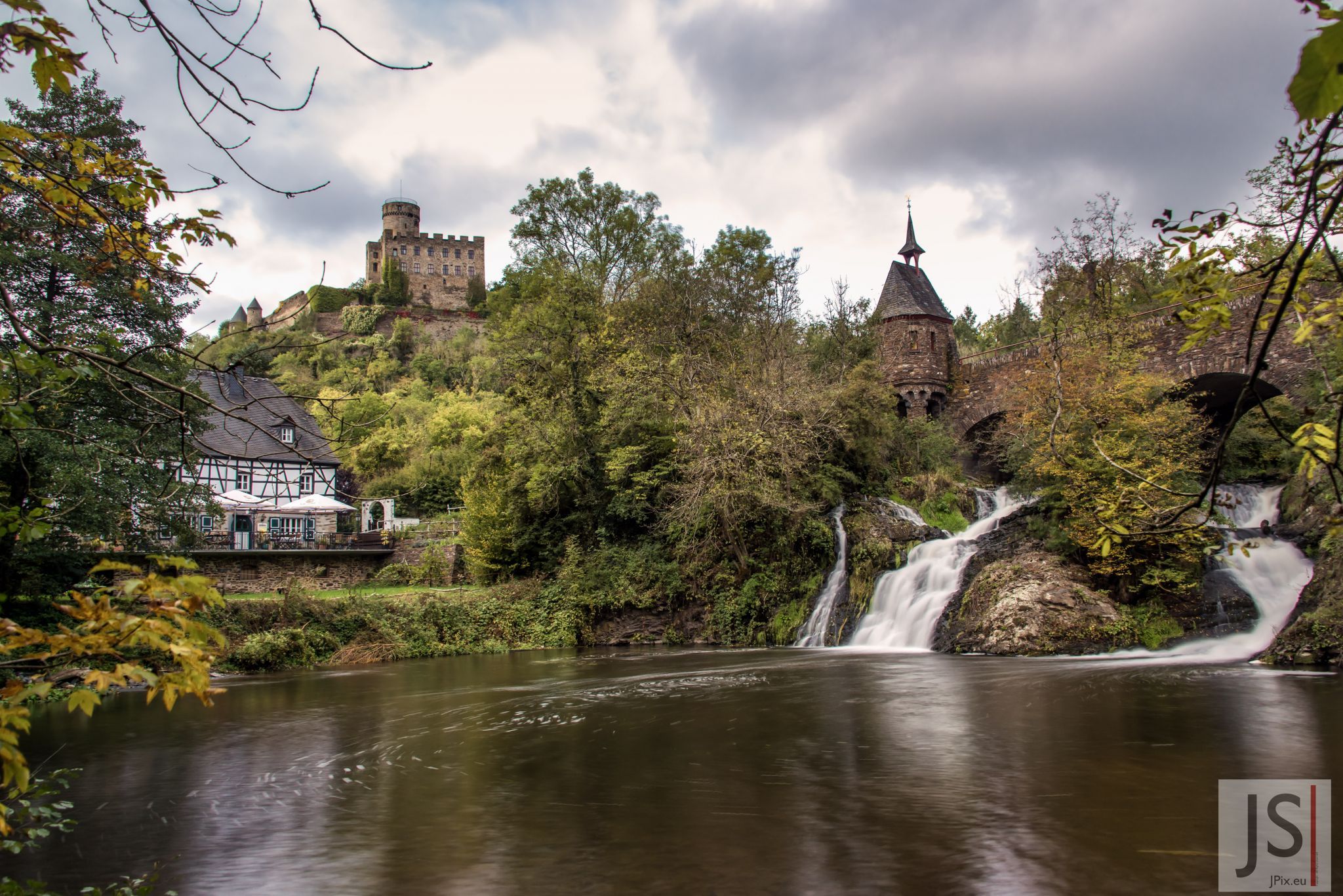 Castle Pyrmont and Waterfall, Germany