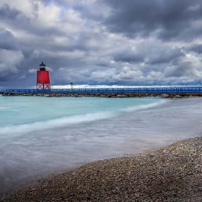 Charlevoix South Pier Lighthouse, Michigan, USA