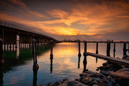 Forster Tuncurry bridge Sunset New South Wales