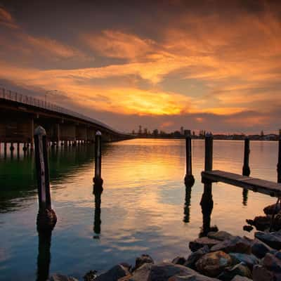 Forster Tuncurry bridge Sunset New South Wales, Australia