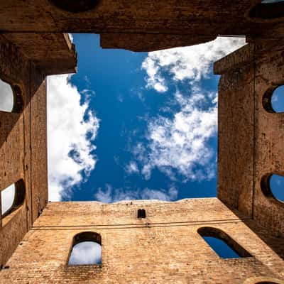 Looking up from the Blast furnace Park Lithgow NSW, Australia