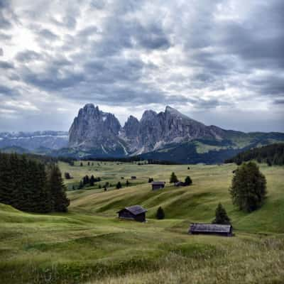 Seiser Alm view over the grassland, Italy