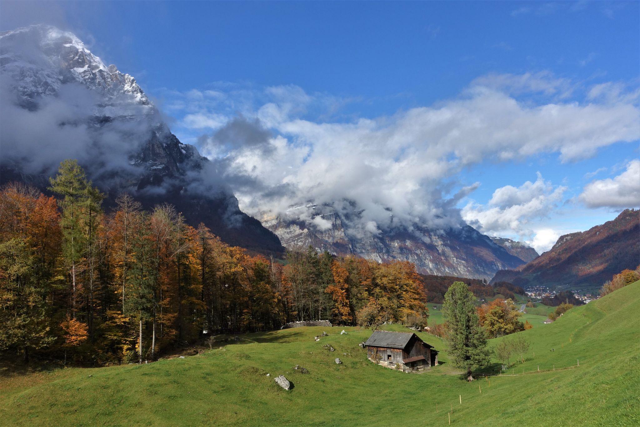 View on Mitlödi/GL, Switzerland