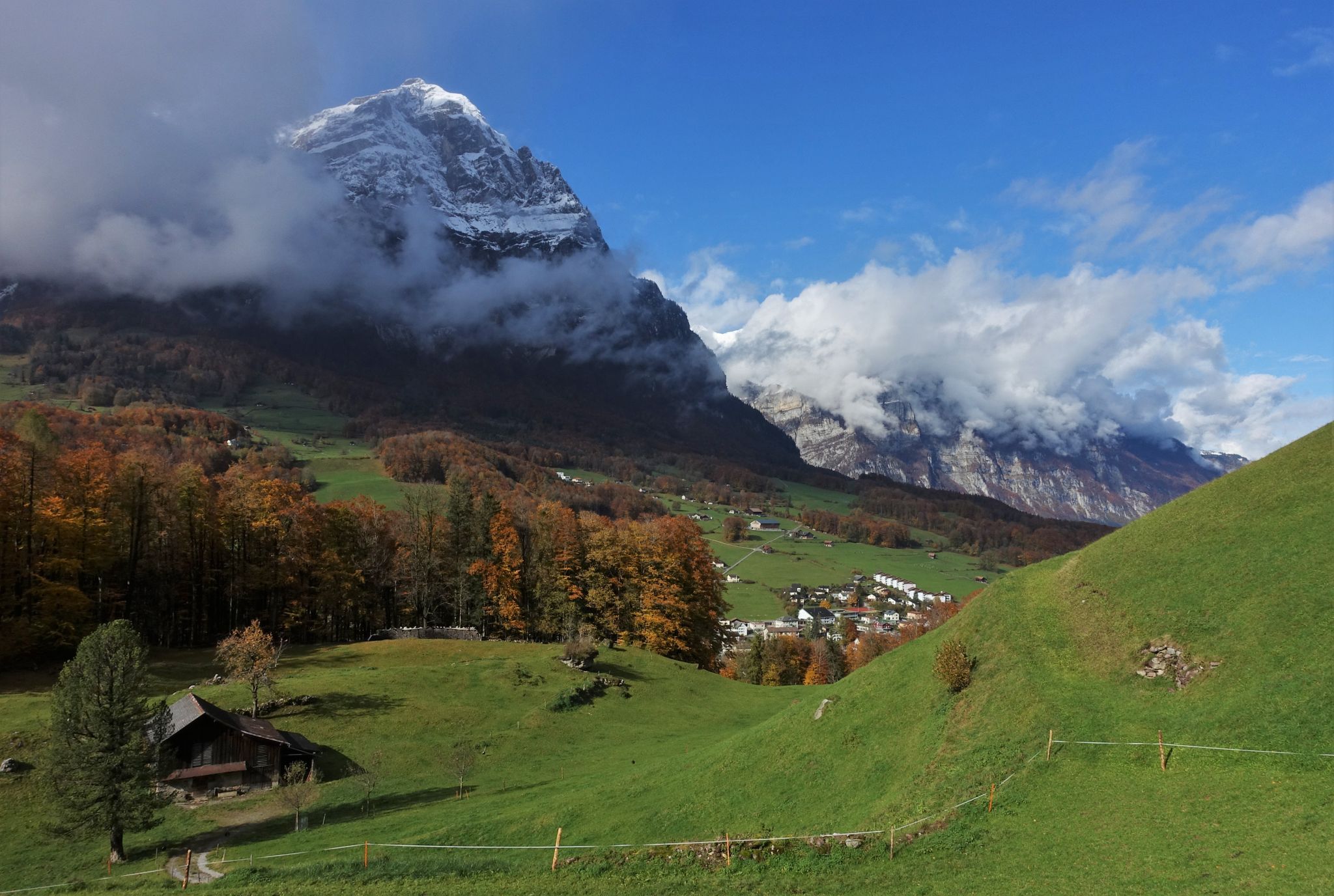 View on Mitlödi/GL, Switzerland