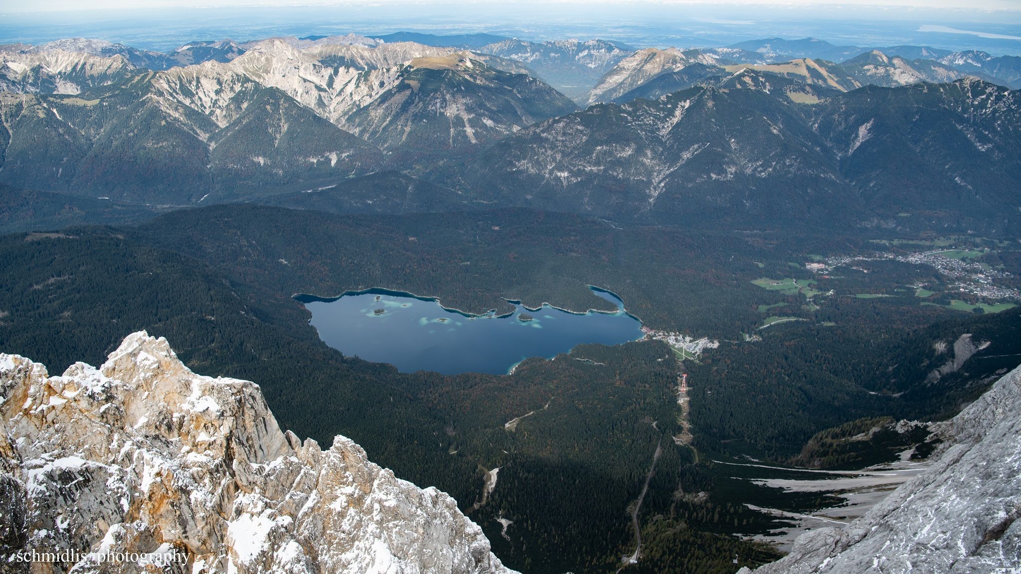 Zugspitze Sunset - View of the Eibsee, Austria