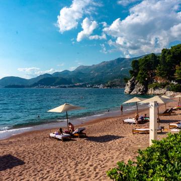 Beach near to Sveti Stefan, Montenegro