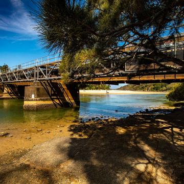 Boambee Creek, Railway Bridge, Boambee, NSW, Australia
