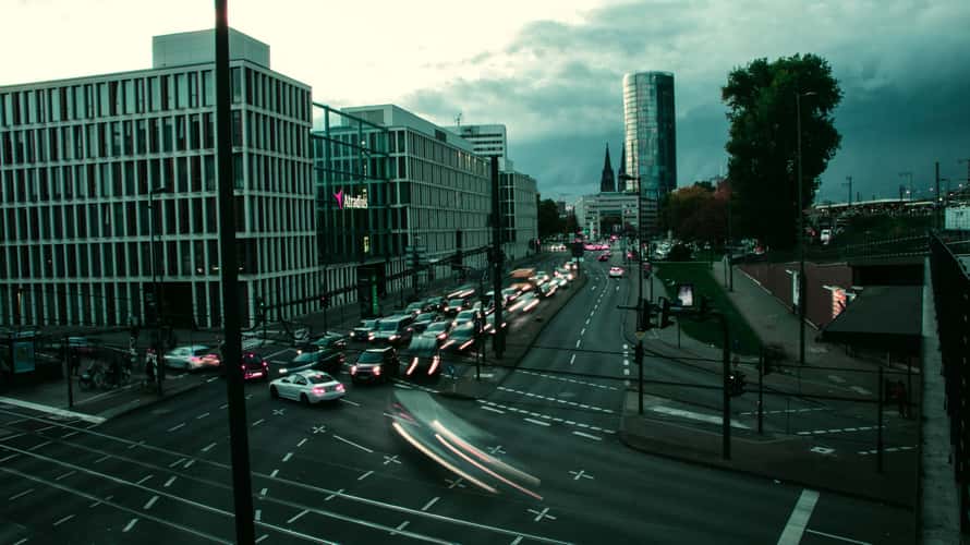 Bridge obove Highway on Trainstation 'Lanxess-Arena'