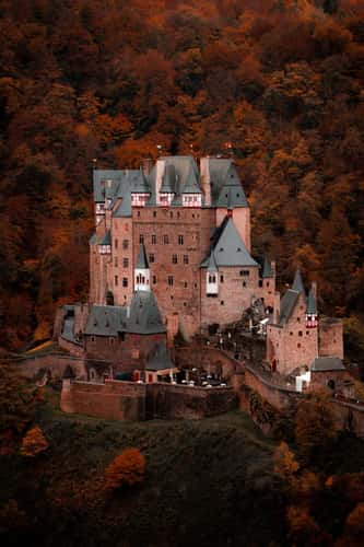 View of the east side of Eltz Castle