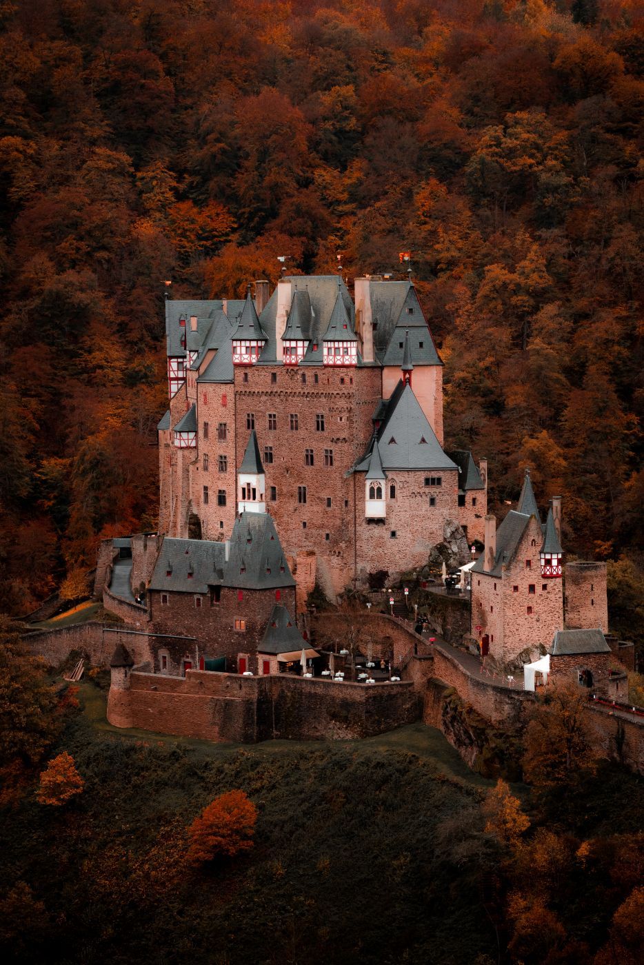 View of the east side of Eltz Castle, Germany