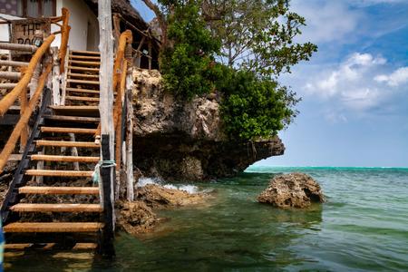 Entrance steps to the Rock Restaurant Dongwe Zanzibar
