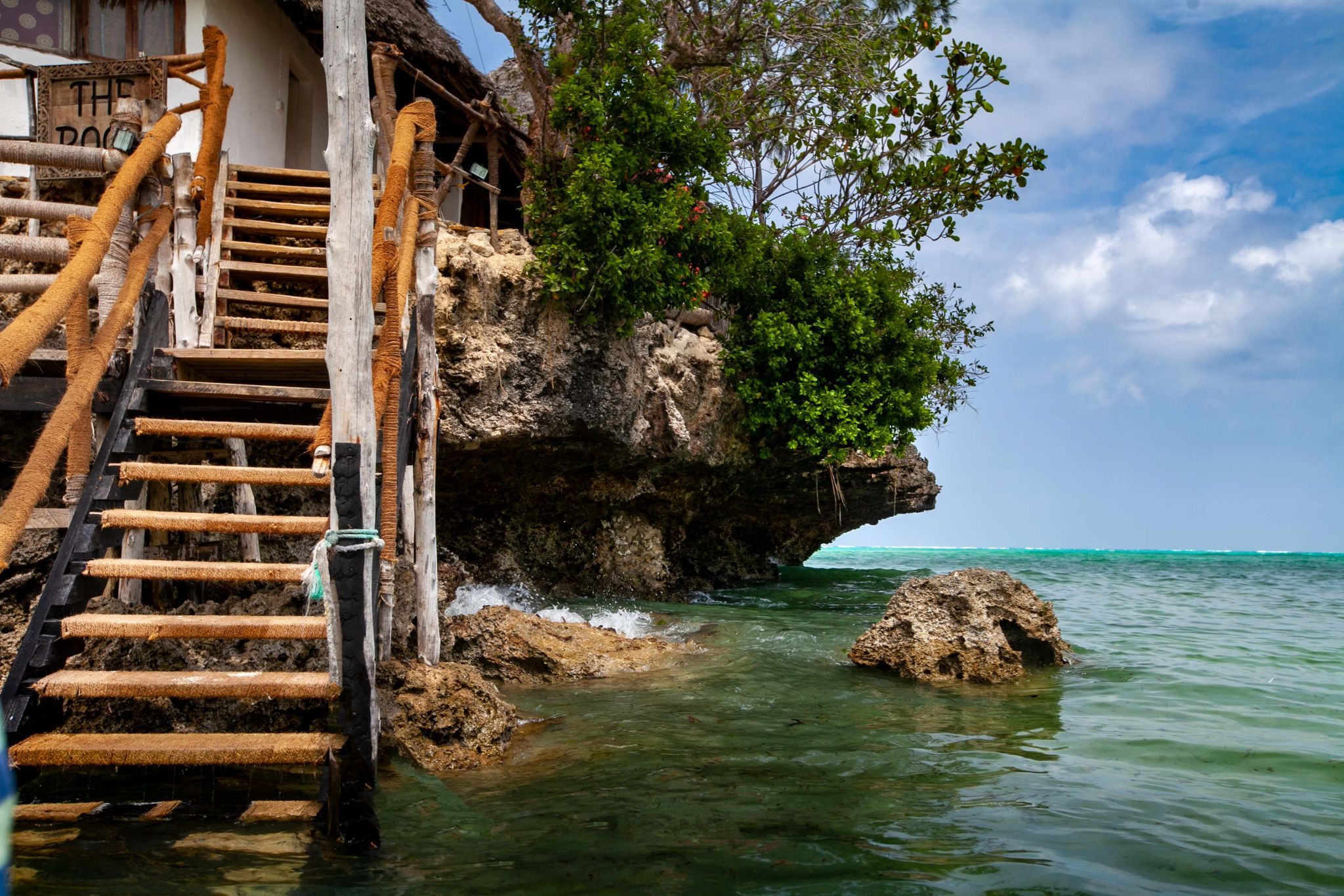 Entrance steps to the Rock Restaurant Dongwe Zanzibar, Tanzania