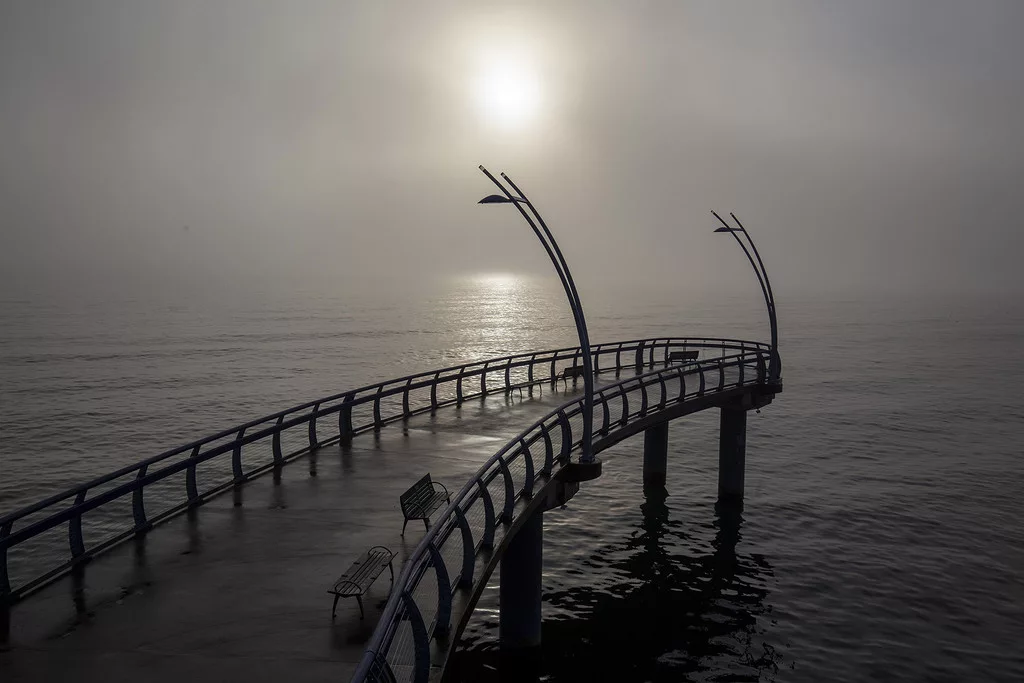 Foggy Morning on Brant St. Pier, Canada