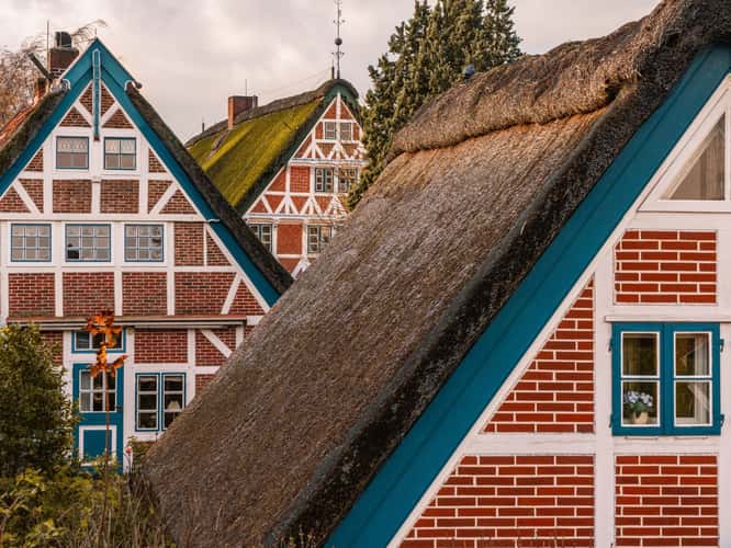 Half Timbered Houses in Steinkirchen