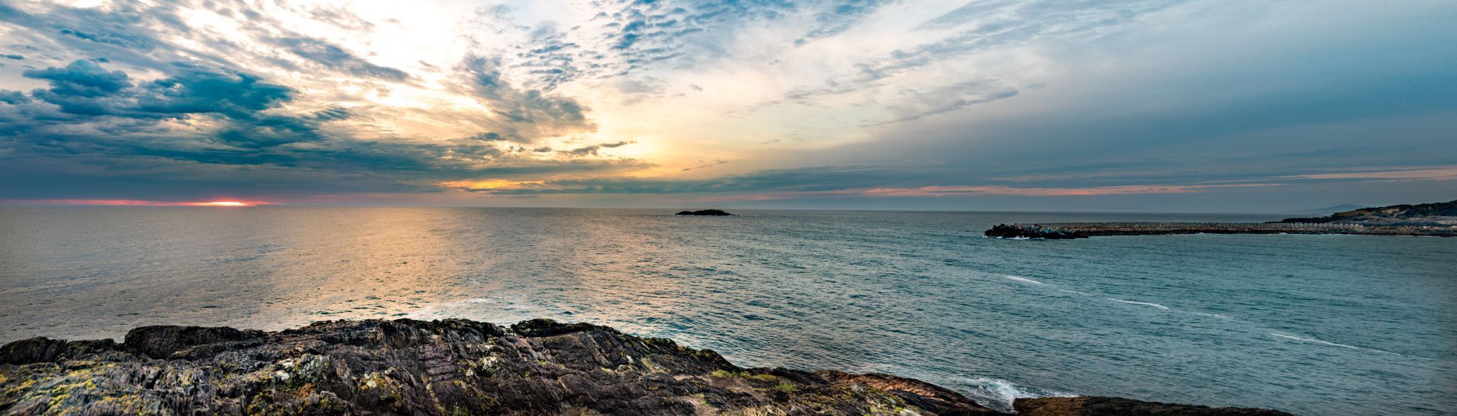 Pano from Mutton Bird Island sunrise Coffs Harbour NSW, Australia