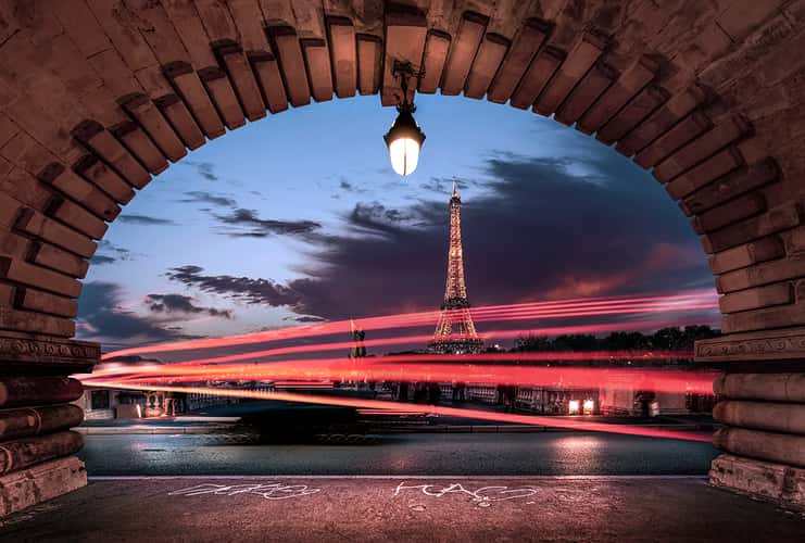 Eiffel Tower from Bir Hakeim bridge, Paris