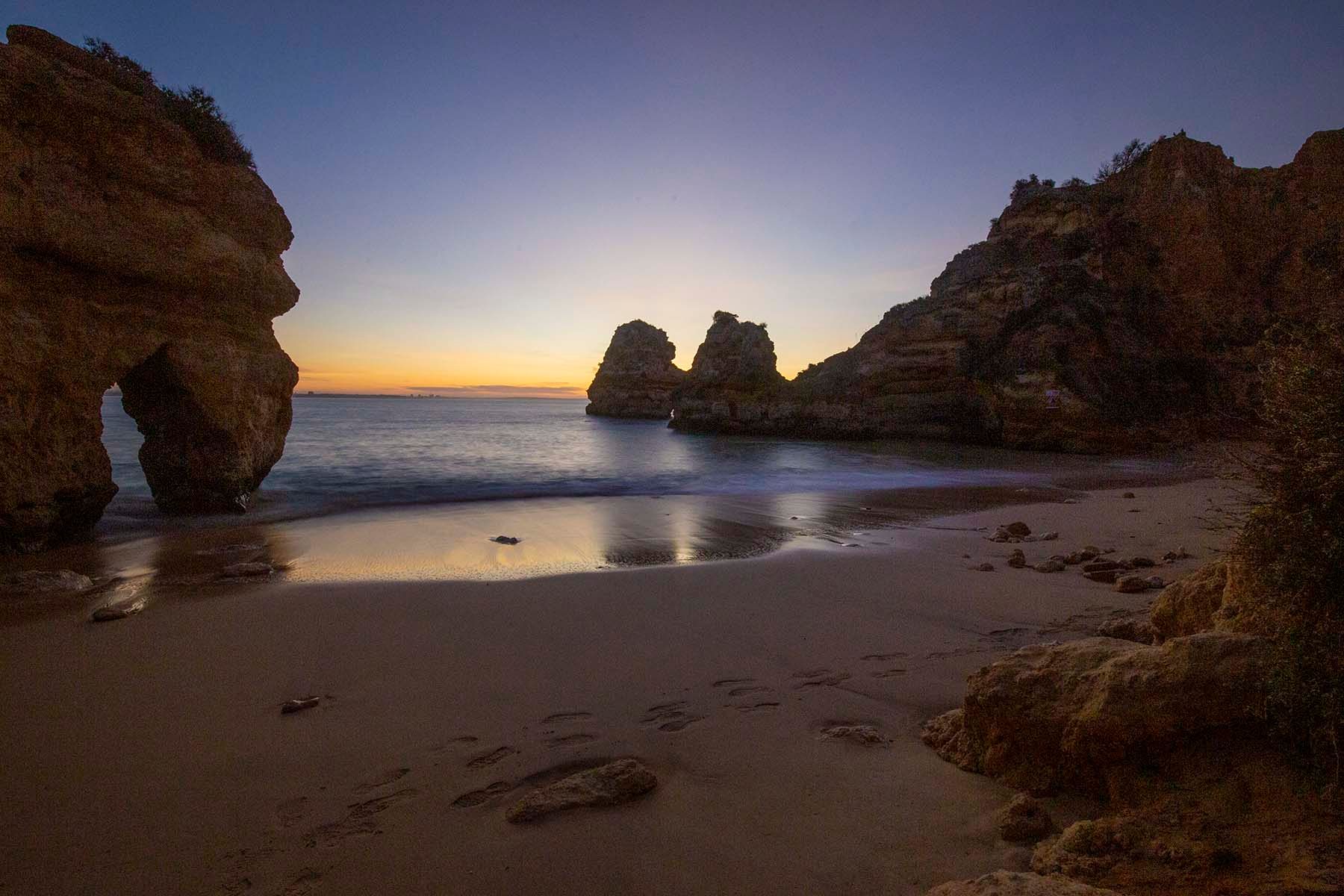 The cliffs of the Ponta da Piedade Sunrise, Portugal