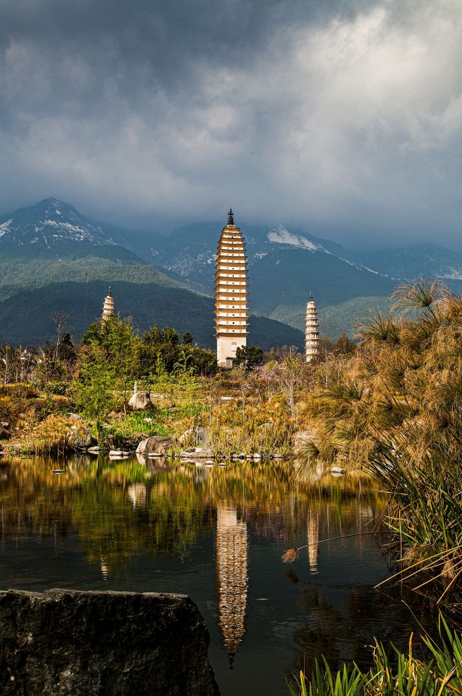 The Three Pagodas of Chong Sheng Temple, China