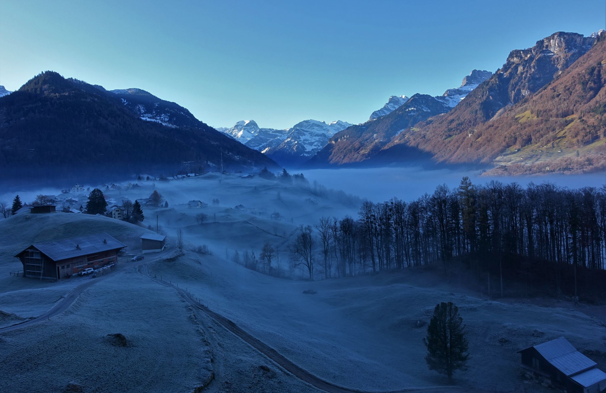 View on Mitlödi/GL, Switzerland