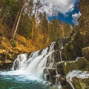 waterfall in Korbielów (Beskidy mountains), Poland
