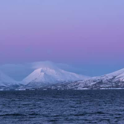 Blue or purple hour in Lødingen, Norway