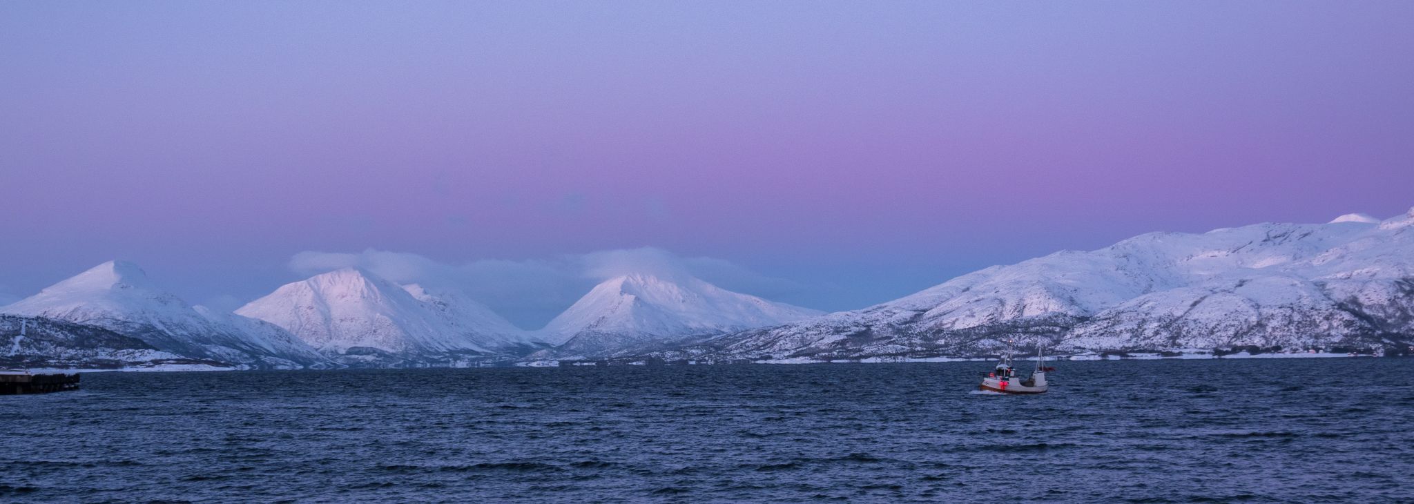 Blue or purple hour in Lødingen, Norway