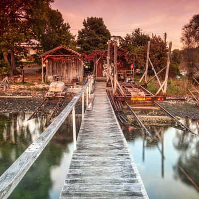 Boatyard  & Jetty Cygnet Tasmania, Australia