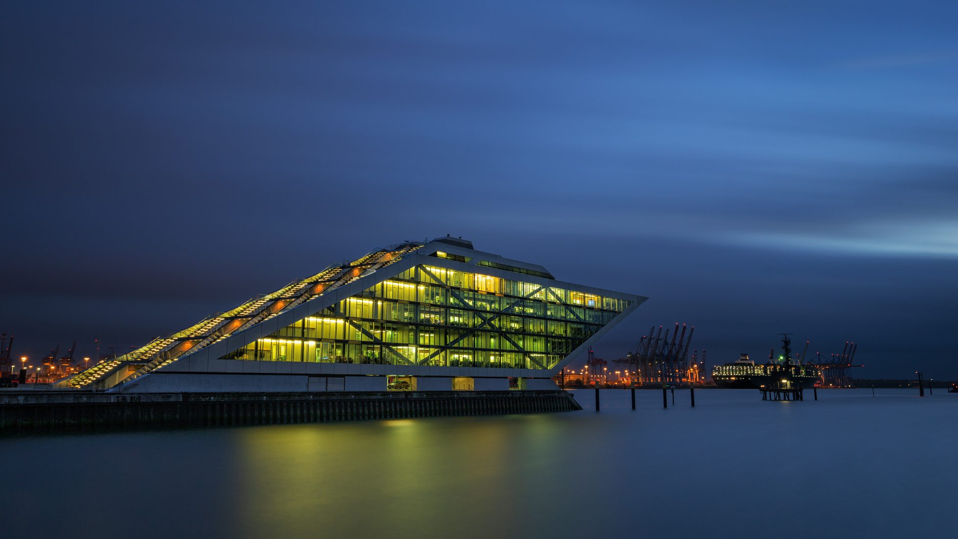 Dockland Office Building from the other side, Hamburg, Germany