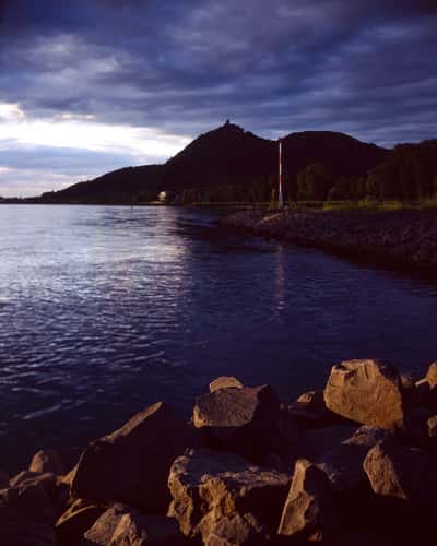 Drachenfels above the Rhine from Insel Grafenwerth, Bad Honnef