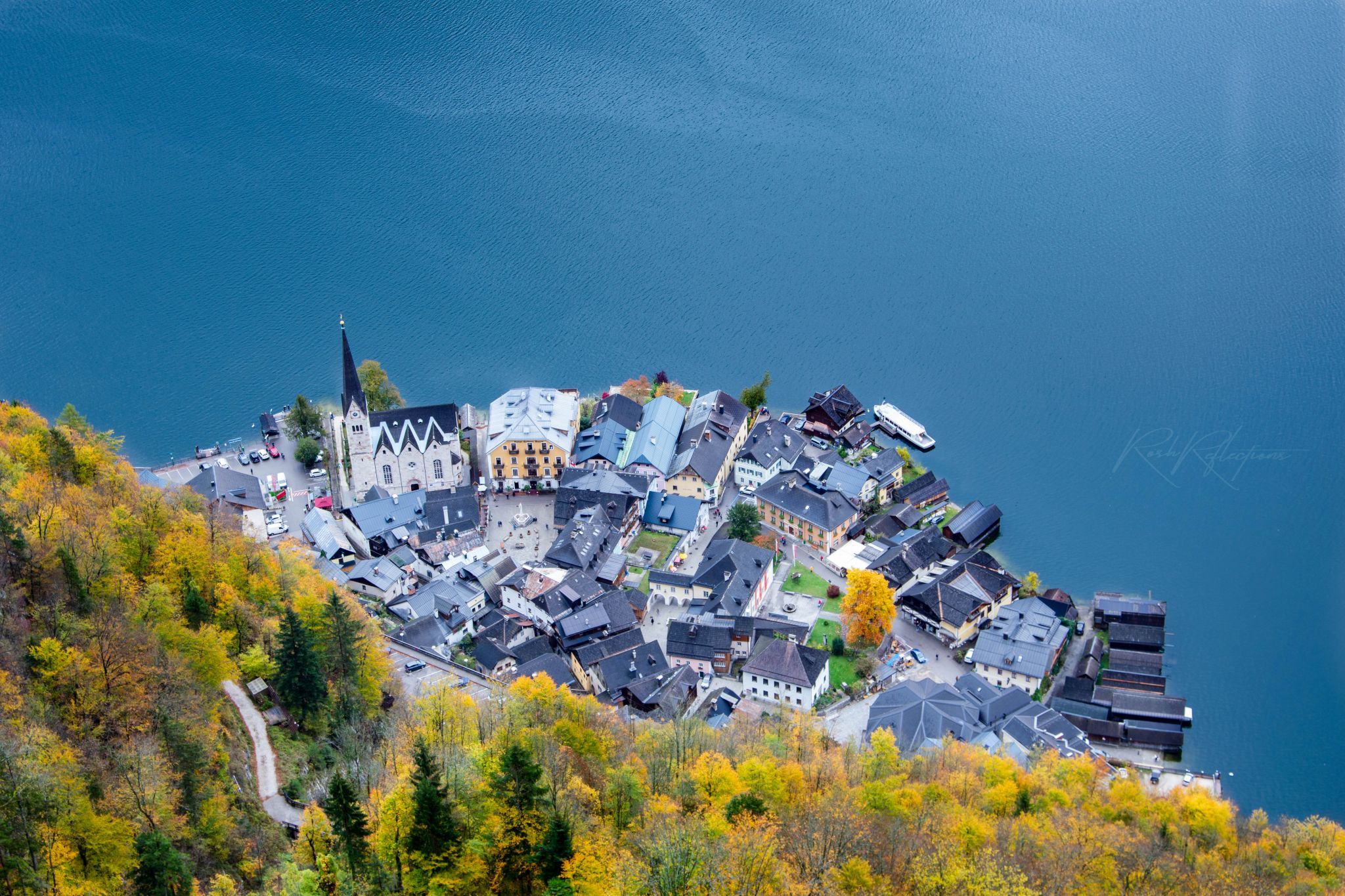 Hallstatt Village View from skywalk view point, Austria
