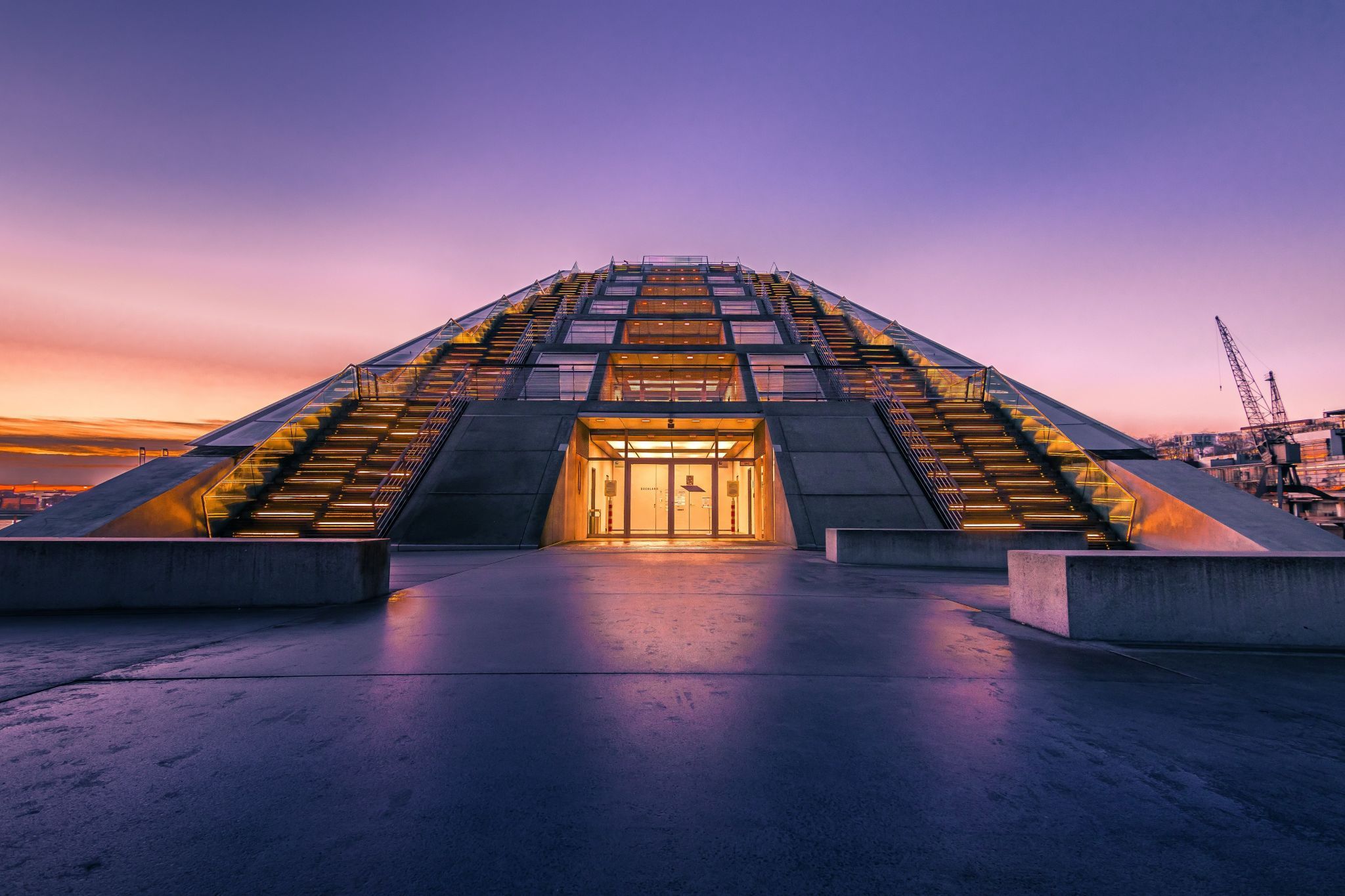 Staircase terrace from the Dockland Office Building, Hamburg, Germany