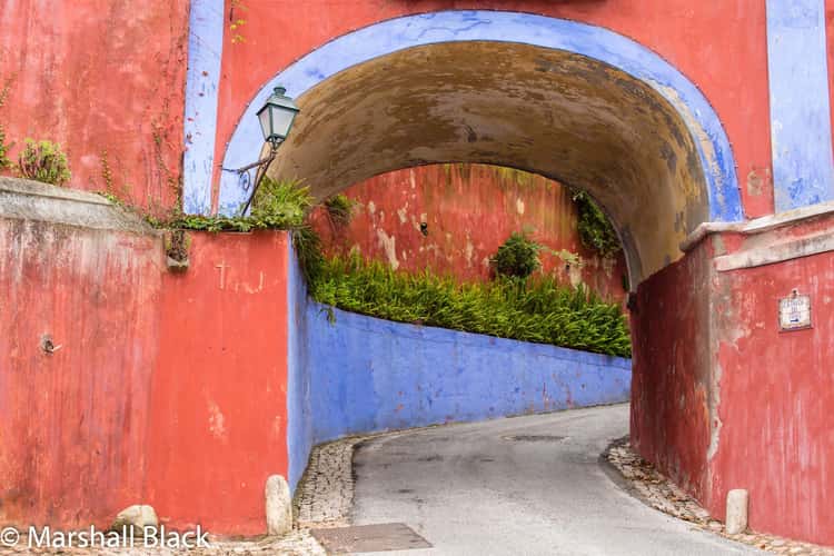 Red and blue bridge
