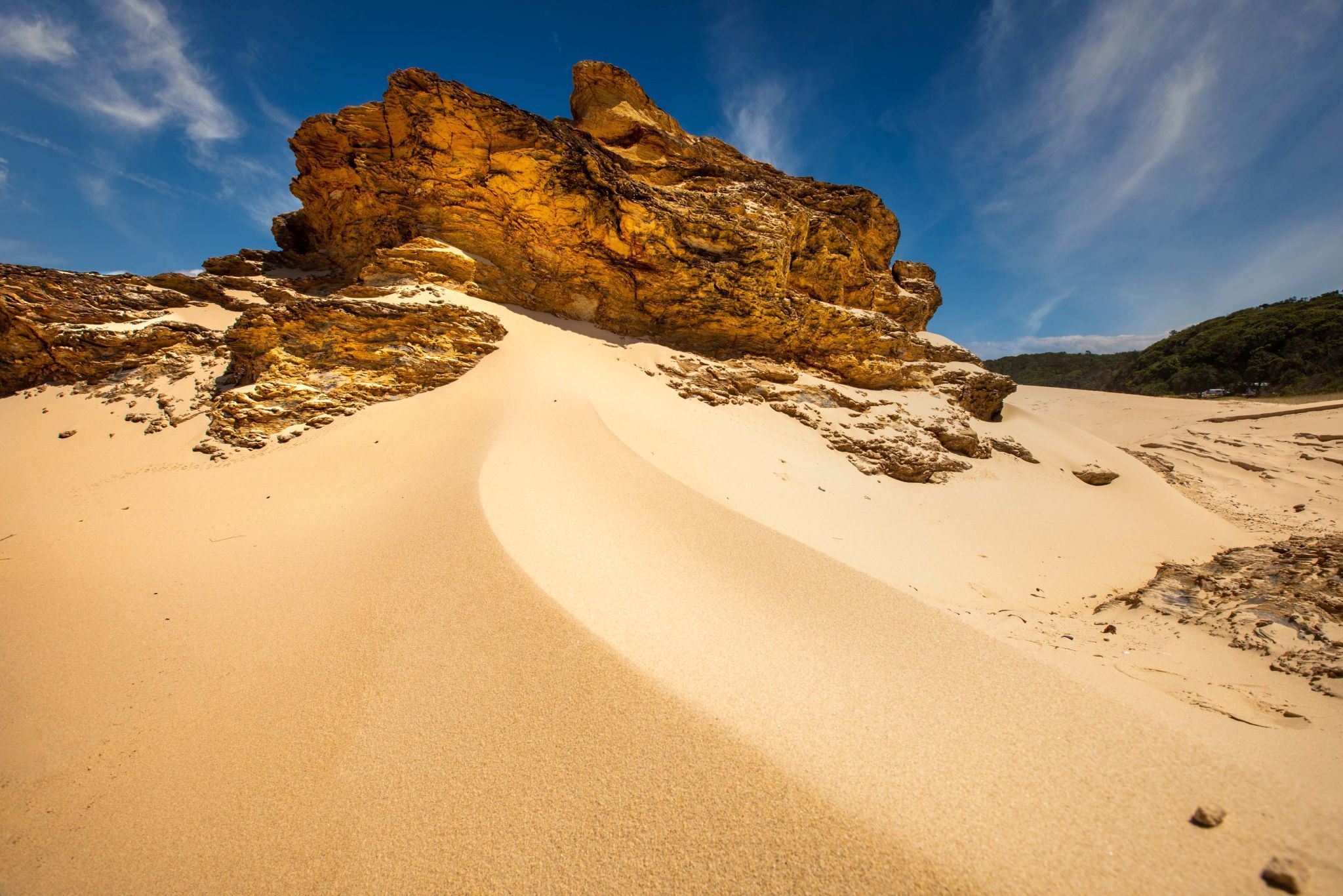 Rock and sand trail Valla Beach, New South Wales, Australia