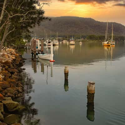 Sailing Boats sunset Dunbogan New South Wales, Australia