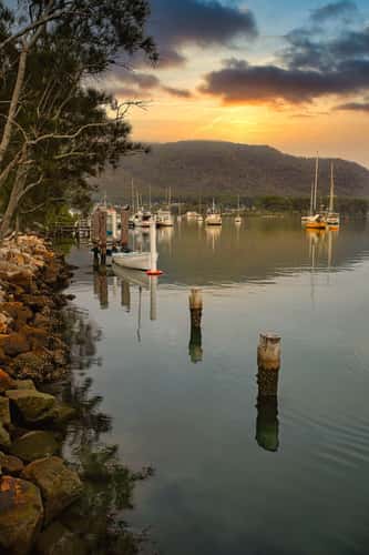 Sailing Boats sunset Dunbogan New South Wales