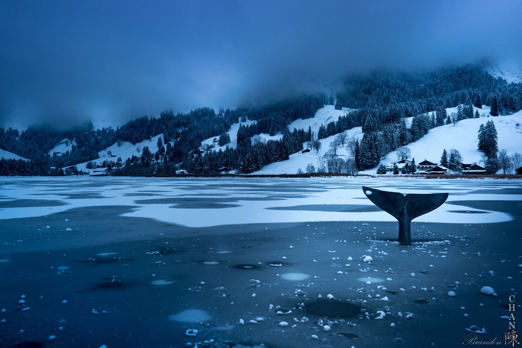 Schwarzsee Winter, Switzerland