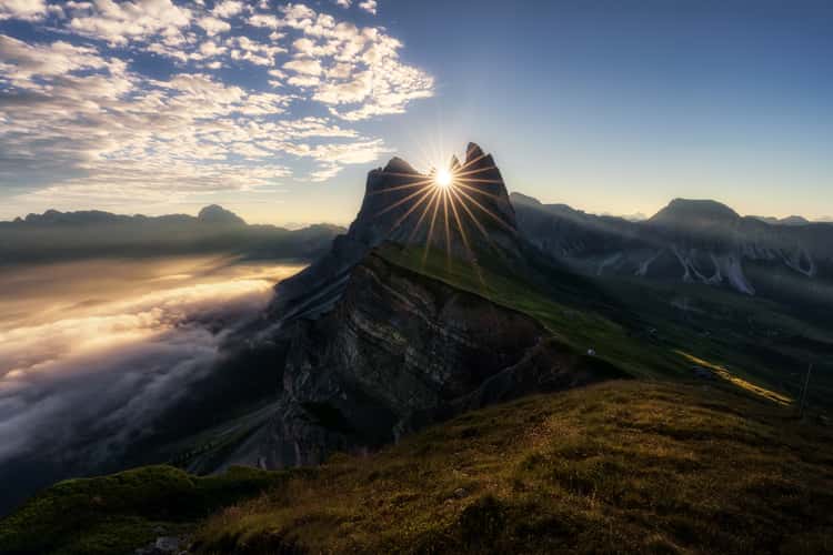 Seceda classic view point, South Tyrol
