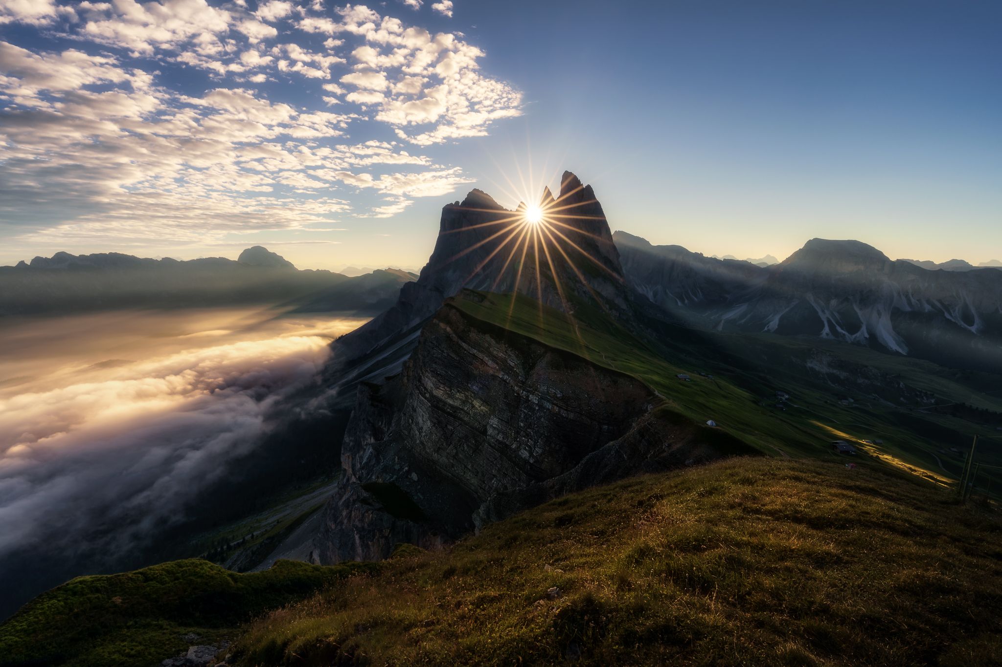Seceda classic view point, South Tyrol, Italy