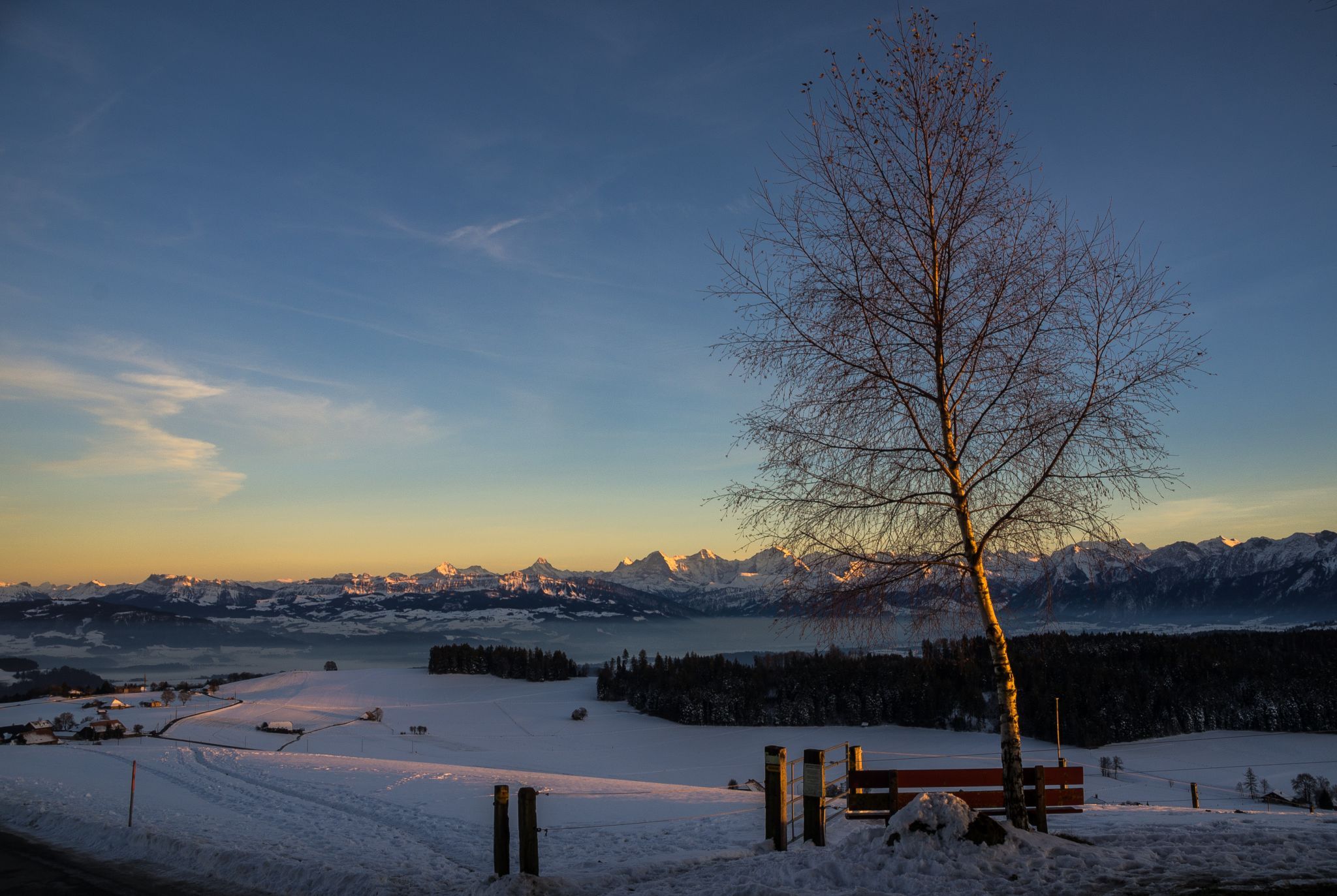 Sunset over the Bernese Alps, Switzerland