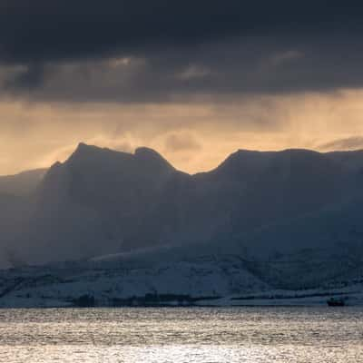 Mountains opposite Lødingen, Norway