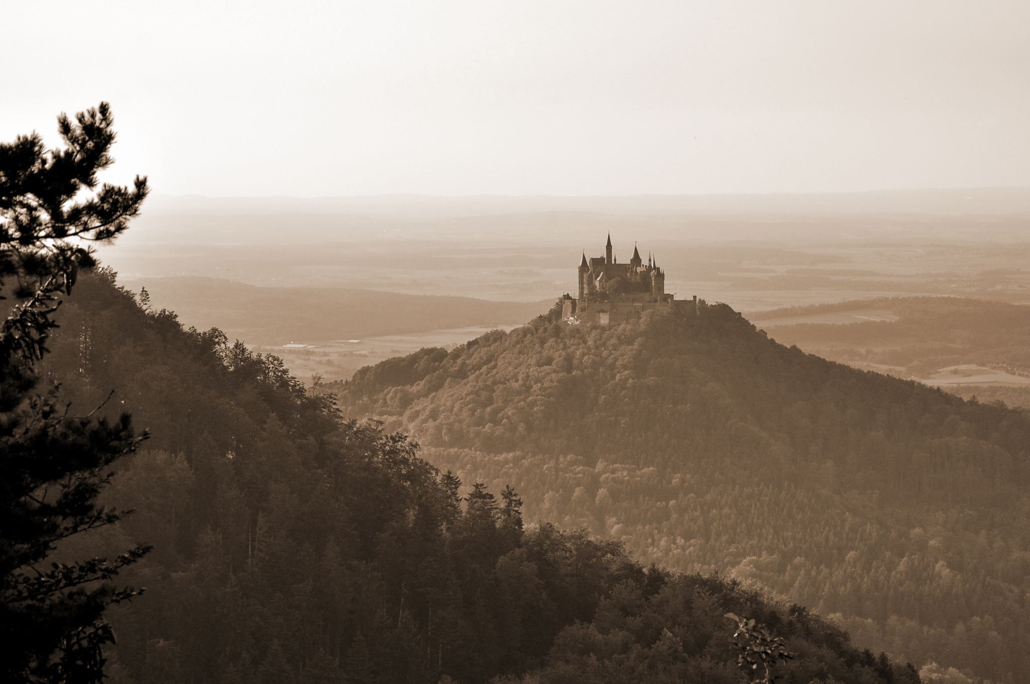 The view on Hohenzollern Castle from Zellerhorn Gipfel, Germany