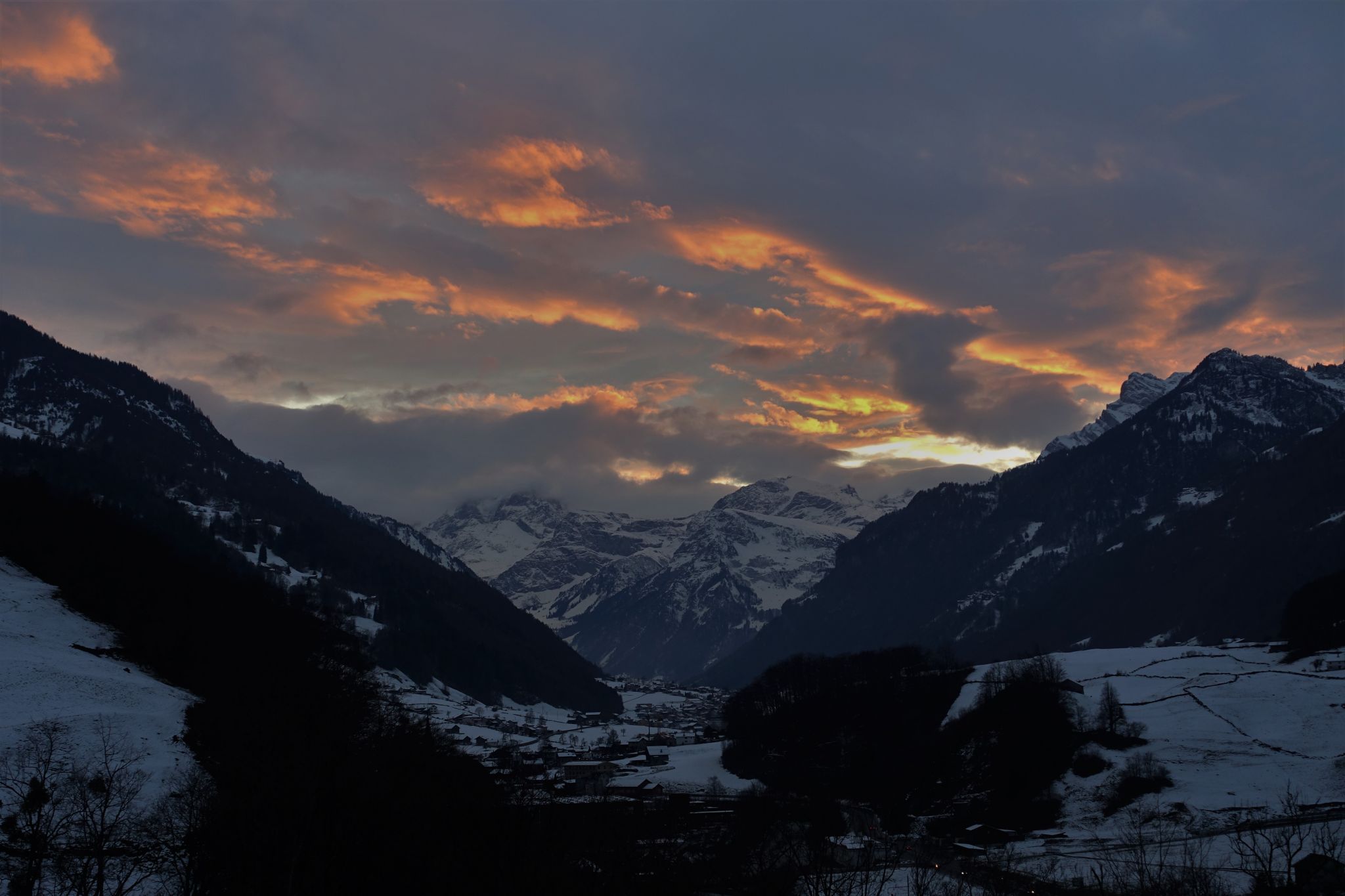 View on Mitlödi/GL, Switzerland