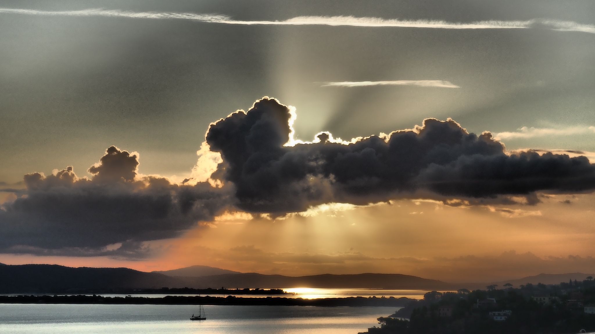 View to Orbetello from Porto Santo Stefano, Italy