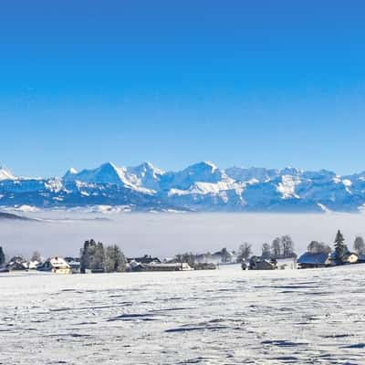 View to the Bernese Alps, Switzerland